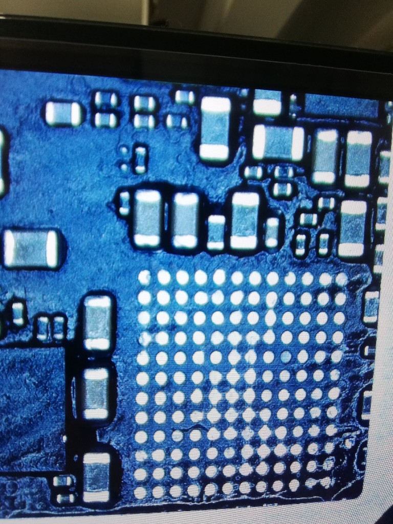Mavi anakart dikey BGA mikroskop görüntüsü